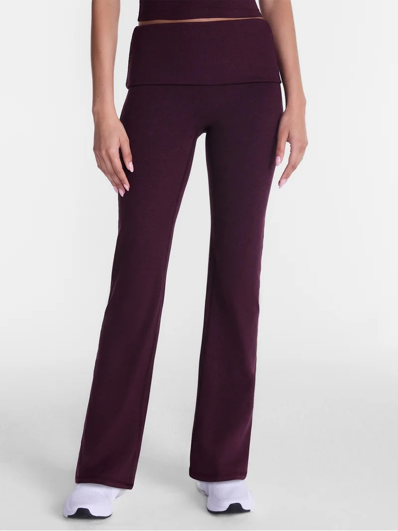 Athletic Works Women's ButterCore Flare Leggings with Fold Over Waist, 31" Inseam, Sizes XS-XXL | Walmart (US)