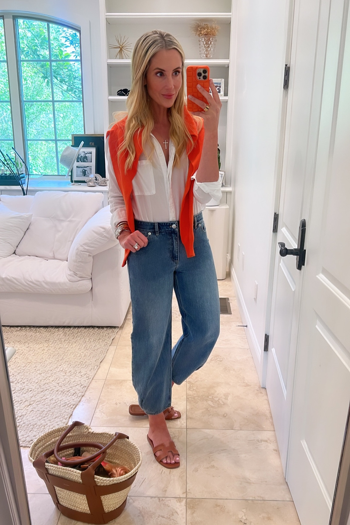 The perfect white button down and wide leg jeans. Jeans run a tad large. If between sizes, size down. White button down runs tts. Em takes the small. 

#LTKstyletip #LTKunder50