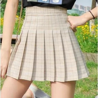 Carina - Plaid Pleated Mini Skirt | YesStyle Global