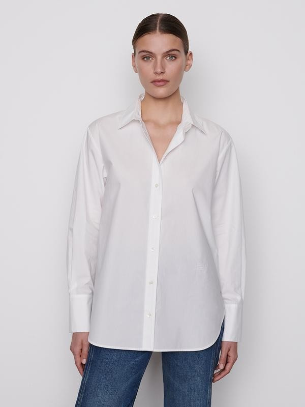 THE OVERSIZED SHIRT BLANC | Frame Denim