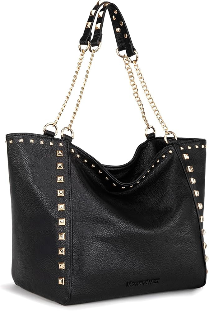 Montana West Large Tote Bag for Women Oversized Shoulder Purses with Chain Handbags | Amazon (US)