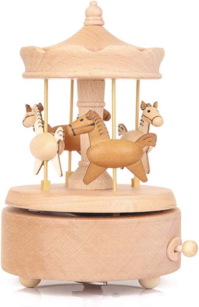 Amazon.com: Nbcymg Carousel Music Box, Wooden Horse Music Box for Girl Women, Christmas Birthday ... | Amazon (US)