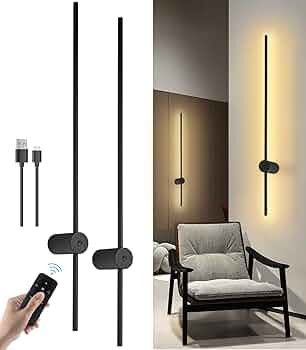 LED Wall Sconces Set of Two Battery Operated, USB Rechargeable Wall Lights Indoor, Dimmable Wall ... | Amazon (US)