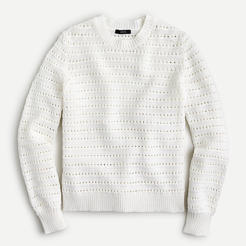 Balloon-sleeve pointelle sweater | J. Crew US
