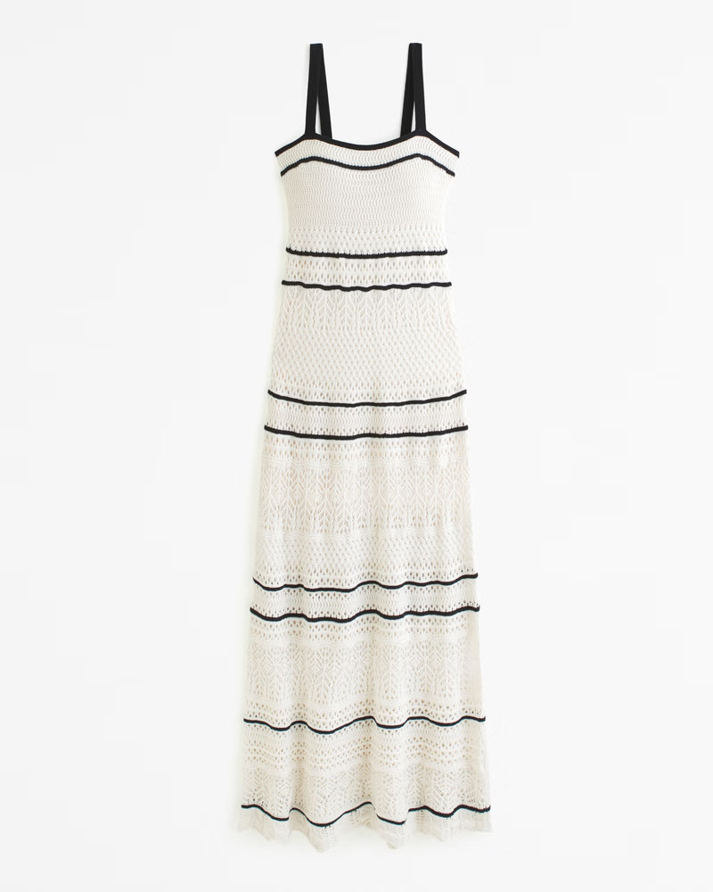 Abercrombie & Fitch Women's Crochet Maxi Dress in Cream - Size XL | Abercrombie & Fitch (US)