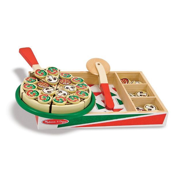 Melissa &#38; Doug Pizza Party Wooden Play Food Set With 18Toppings | Target