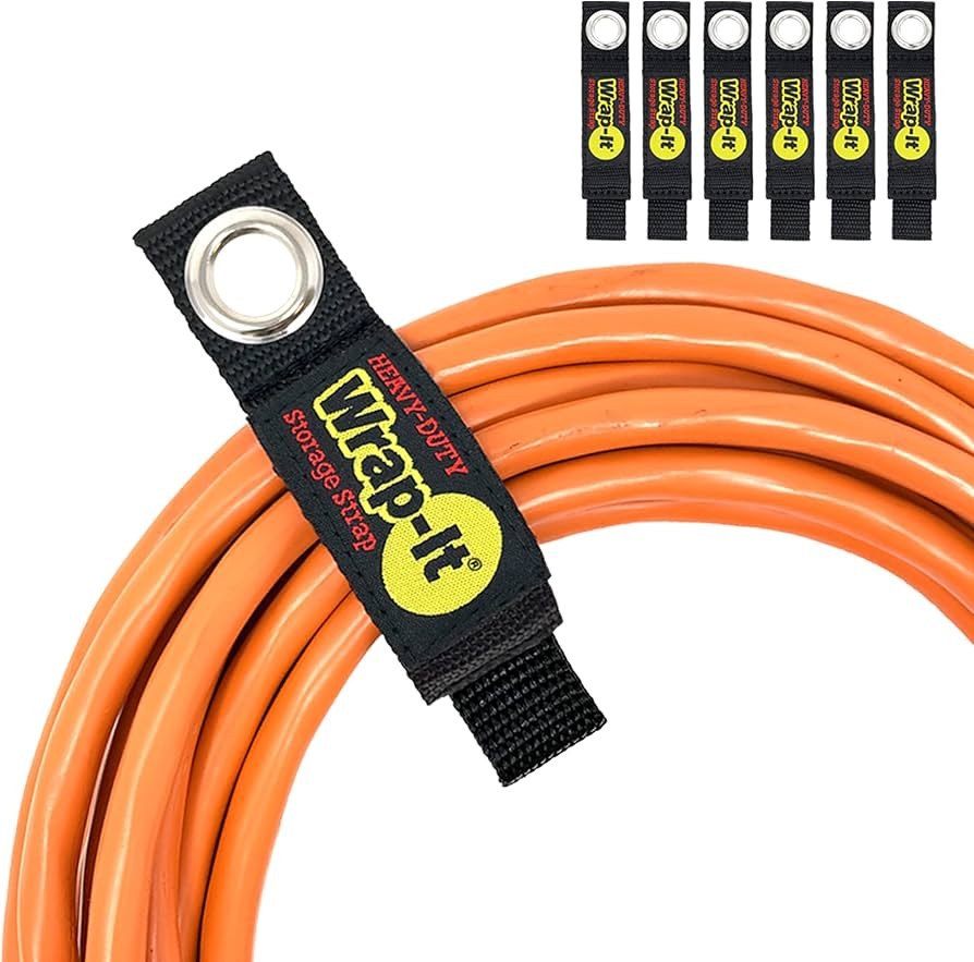 Heavy-Duty Wrap-It Storage Straps, 7-inch (6 Pack) - Hook and Loop Tool Cord Organizer, Extension... | Amazon (US)