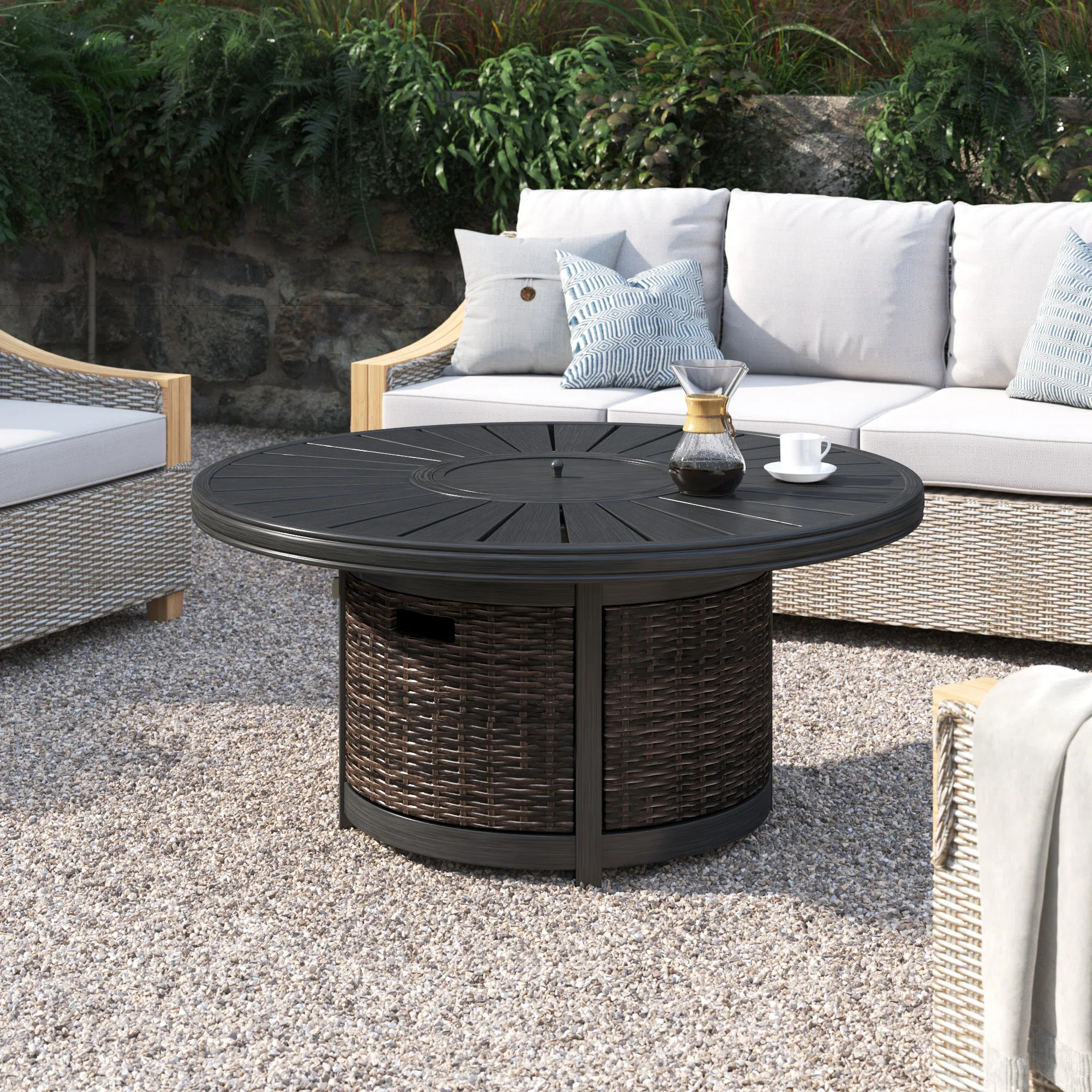 Birch Lane™ Cassara 25'' H x 52'' W Propane Outdoor Fire Pit Table & Reviews | Wayfair | Wayfair North America