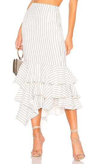 NBD Ayesha Midi Skirt in White & Black | Revolve Clothing (Global)