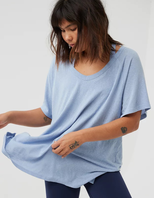 OFFLINE By Aerie Bouncy Cotton Scoop Neck T-Shirt | Aerie