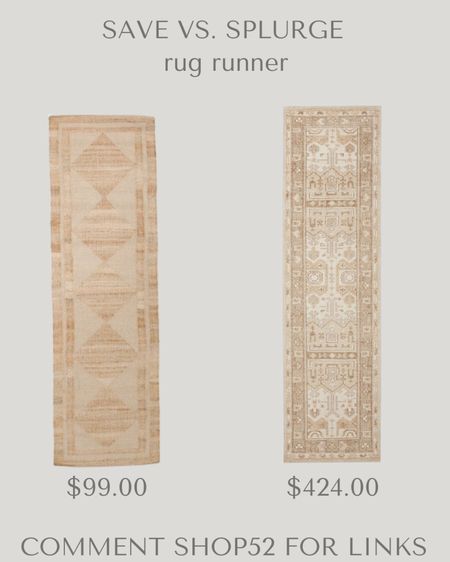 Save splurge neutral area rug runners perfect for a kitchen or entryway  

#LTKhome #LTKFind #LTKsalealert