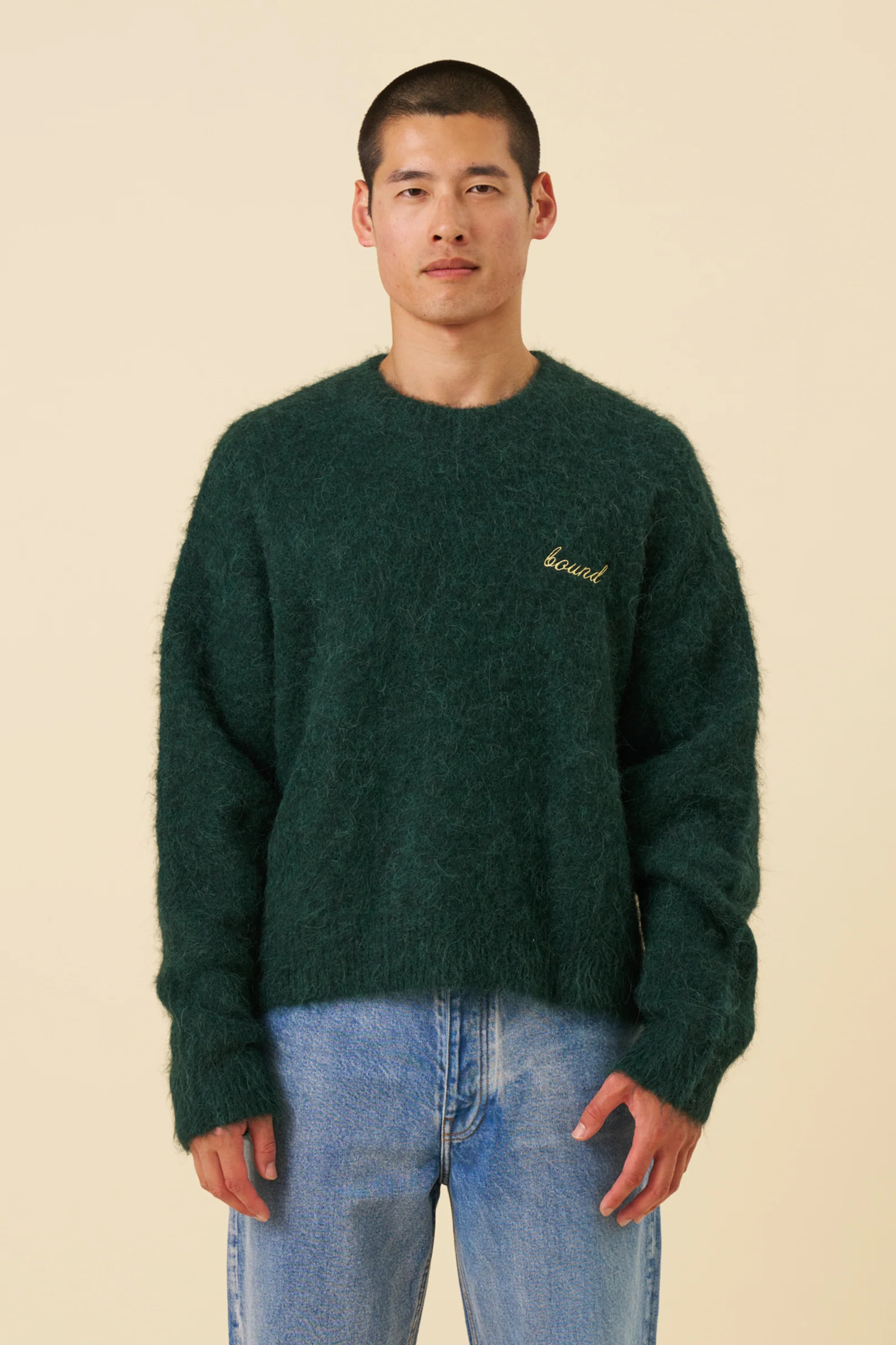 DEXTER CROPPED ALPACA KNIT - FOREST GREEN | bound clothing