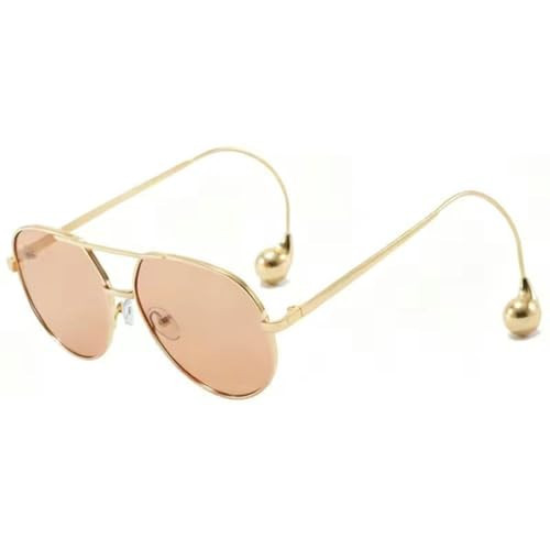 willochra Retro Gold Pilot Sunglasses for Women Men 2025 Metal Oversized 90s Pilot Earrings Champagne Sun Glasses (C7) | Amazon (US)