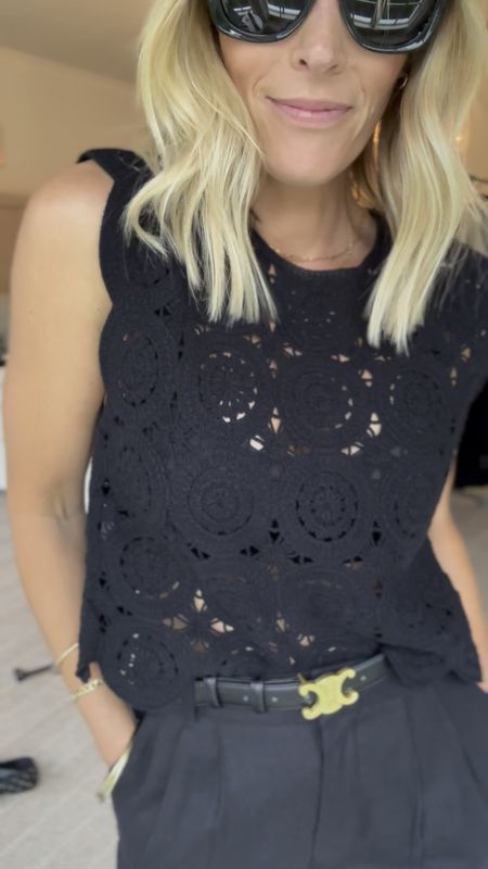 🕶️🖤 | found similar crocheted tops. They no longer have this one, but they do have these pants and they’re awesome! I’ll link the sandals too. 

#LTKOver40 #LTKFindsUnder50 #LTKStyleTip