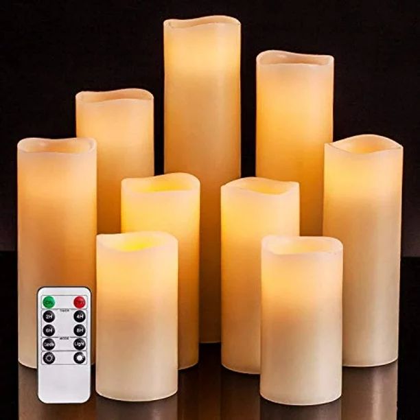 Pandaing Flameless Candles Battery Operated LED Pillar Real Wax Electric Unscented Candles with R... | Walmart (US)