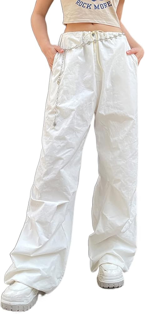 KMBANGI Women Baggy Cargo Pants Y2K High Waisted Wide Leg Loose Casual Pants Trousers Streetwear | Amazon (US)