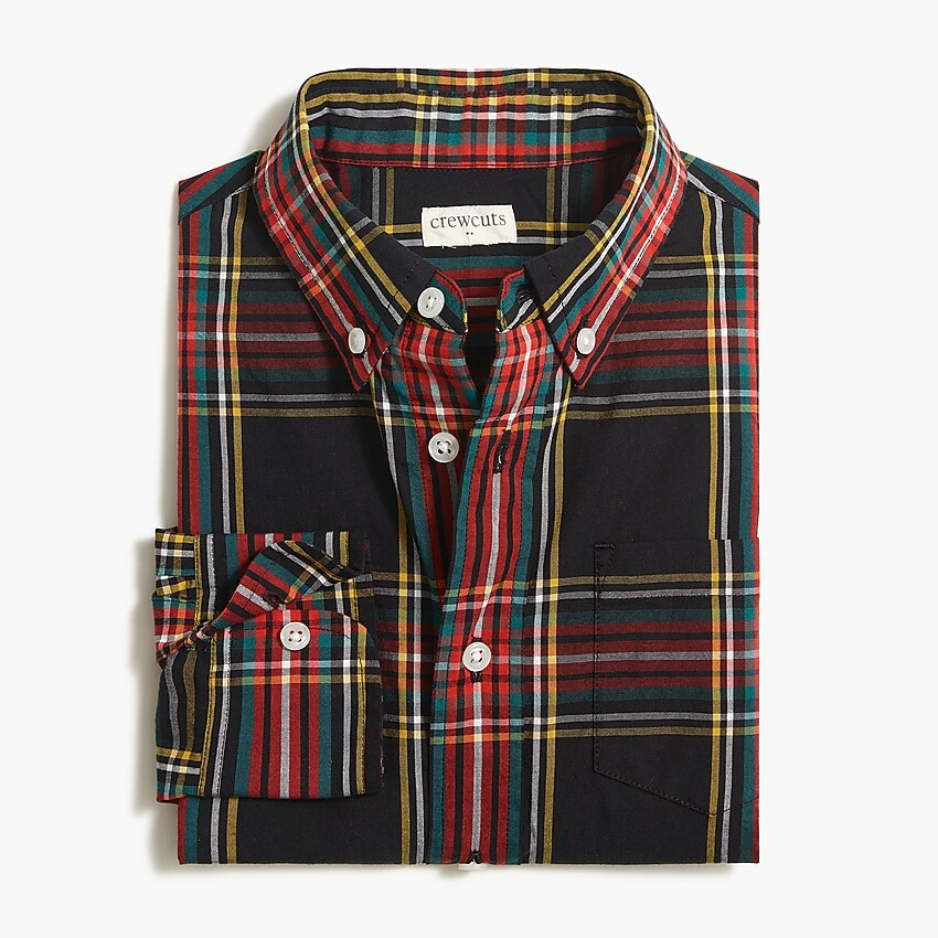 Boys' long-sleeve flex casual shirt in Stewart plaid | J.Crew Factory