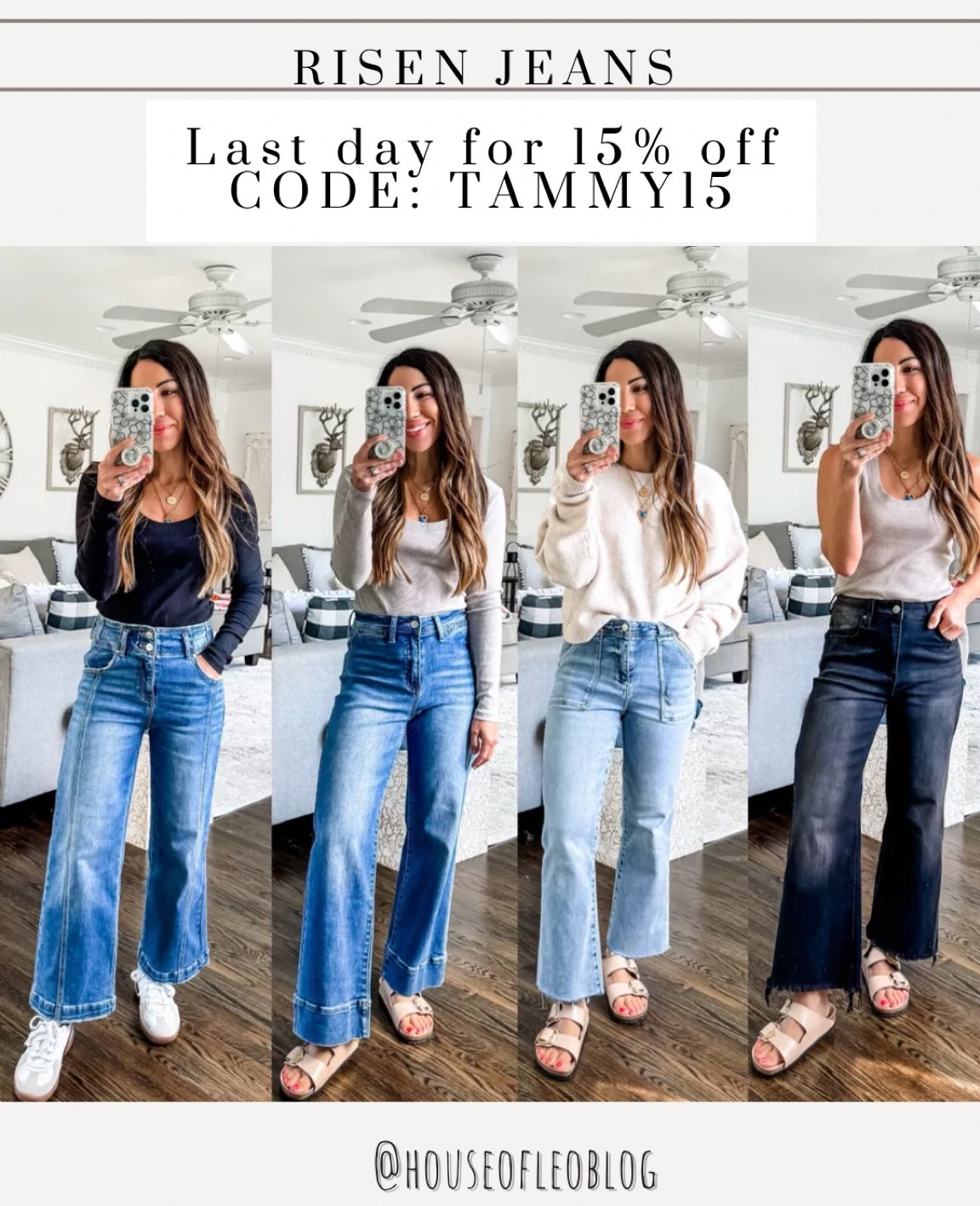 Social threads code: tammy15 thru 9/2. Jeans 25. Risen, cropped jeans, wide leg jeans 

#LTKSaleAlert #LTKFindsUnder100 #LTKOver40
