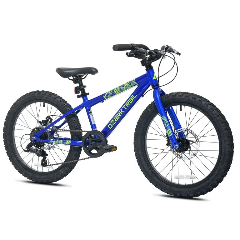 20" Ozark Trail Mountain Bicycle, 7 Speed, Fits Riders 3'11"-4'4", Child, Unisex, Blue | Walmart (US)