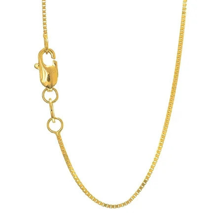 JewelStop 14k Solid Gold Yellow White Or Rose 0.8 mm Box Chain Necklace | Walmart (US)
