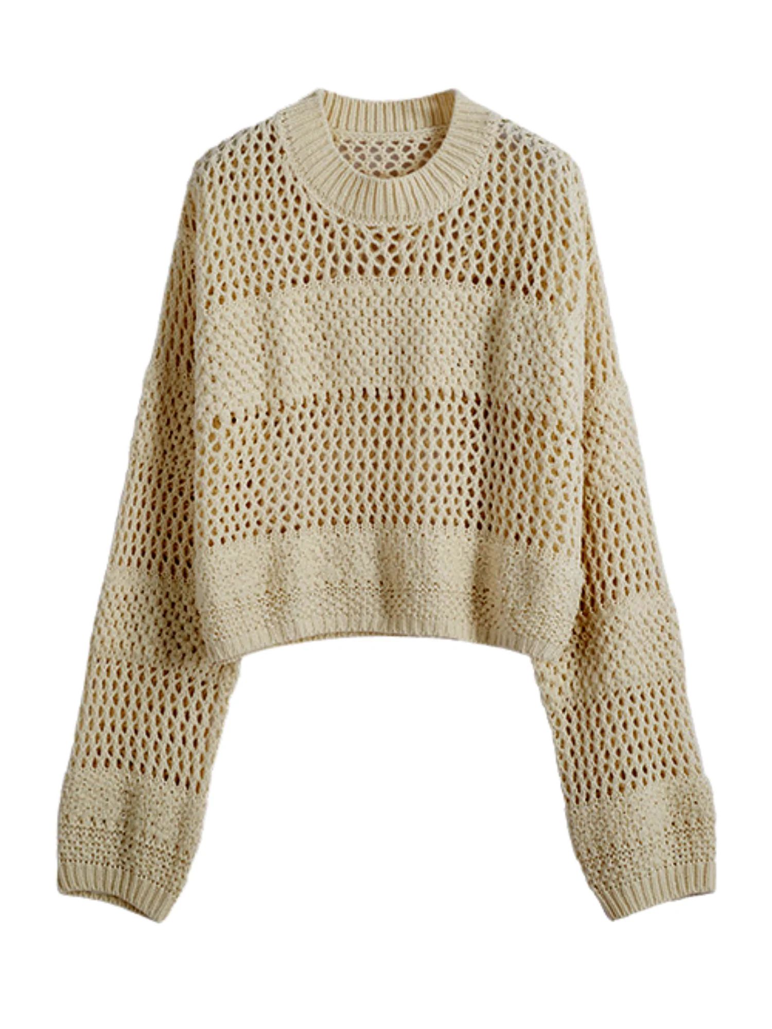 'Johnnie' Crewneck Crochet Knitted Top (3 Colors) | Goodnight Macaroon