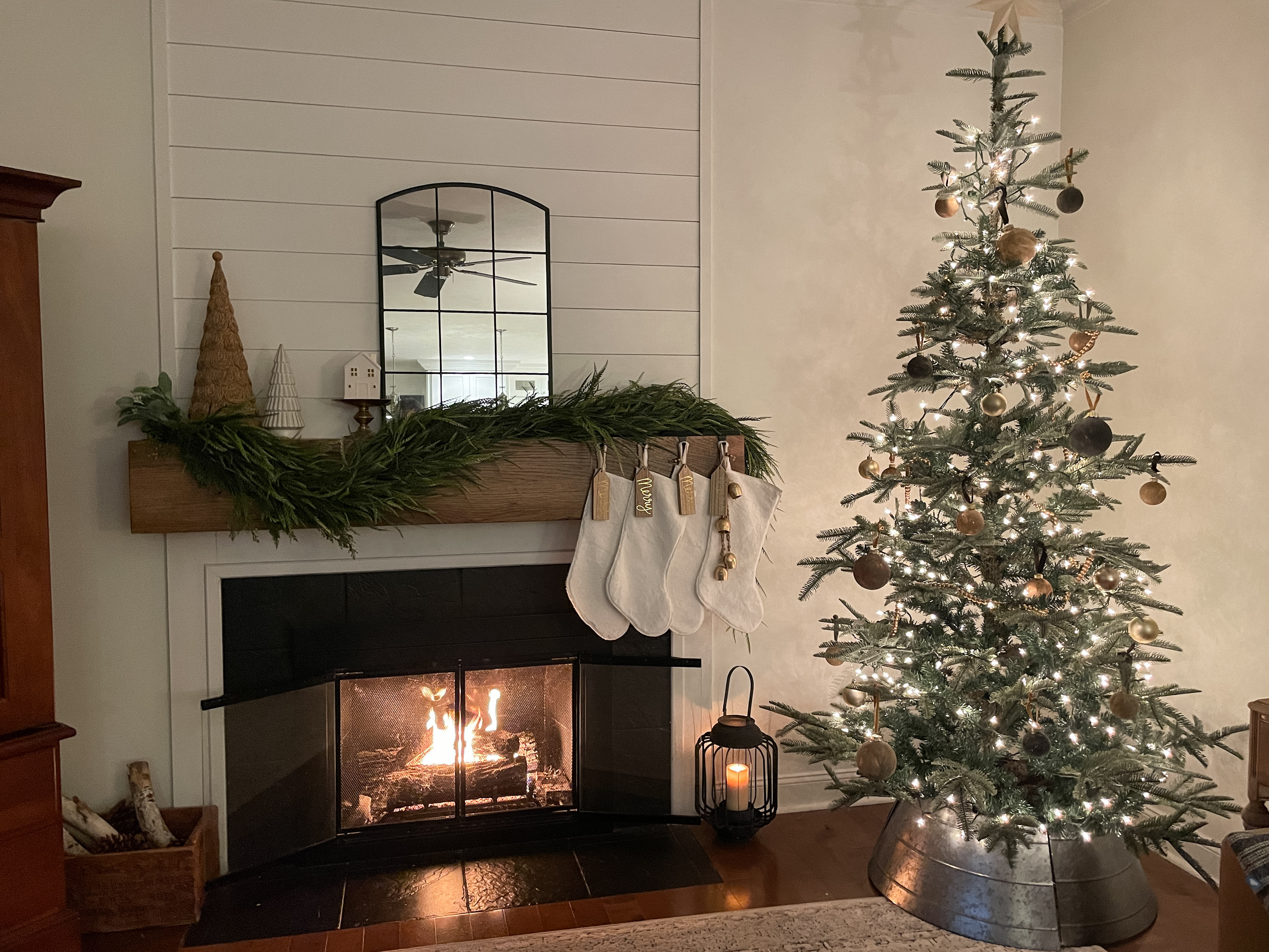 Cozy Christmas evenings by the fireplace are my favorite!  

King of Christmas Royal King Fir tree.  Bulb ornaments.  Beaded garland.  Cone tree.  Christmas trees.  White stockings.  Christmas Garland.  

#LTKHome #LTKSeasonal #LTKHoliday