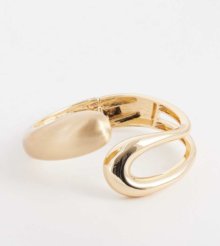 ASOS DESIGN Curve wrap around cuff bracelet with brushed gold tone detail | ASOS (Global)