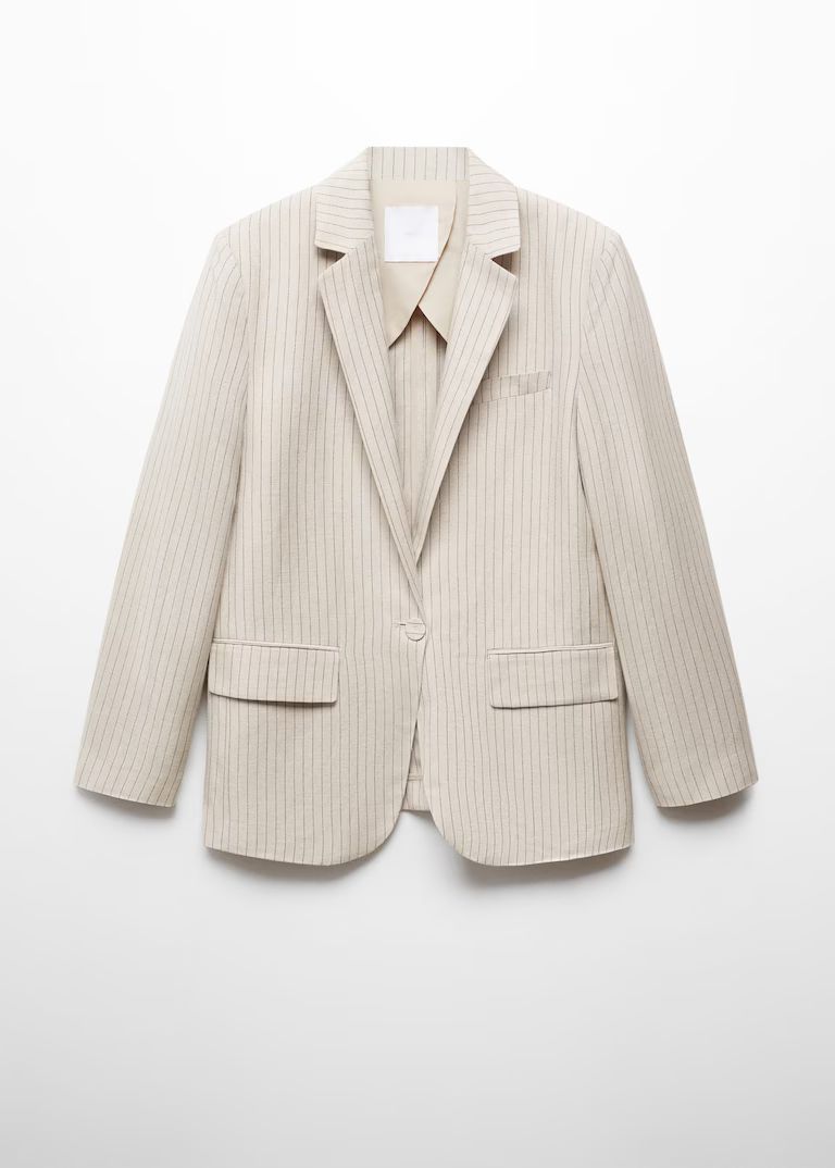 Pinstripe suit blazer | MANGO (UK)
