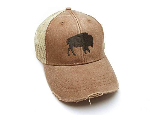 Trucker Hat - Buffalo Silhouette - Adjustable Men's/Unisex Distressed Trucker Hat Buffalo Hat - 4 Co | Amazon (US)