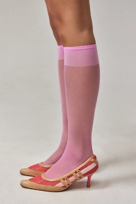 Classic Sheer Knee High Sock - Pink at Urban Outfitters | Urban Outfitters UK