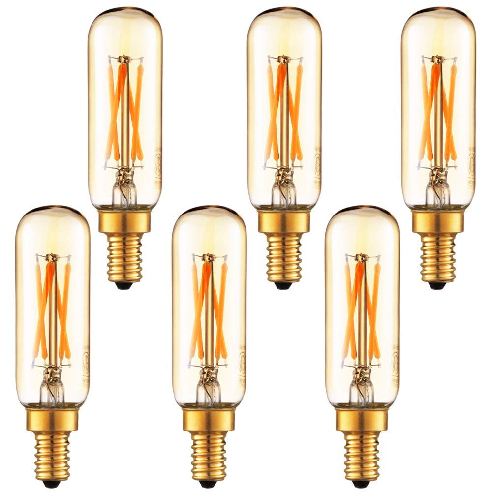 LiteHistory Dimmable T6 led Bulb 40W Candelabra led 2200K Amber 250lm 4W e12 T25 led Bulb 6Pack | Amazon (US)