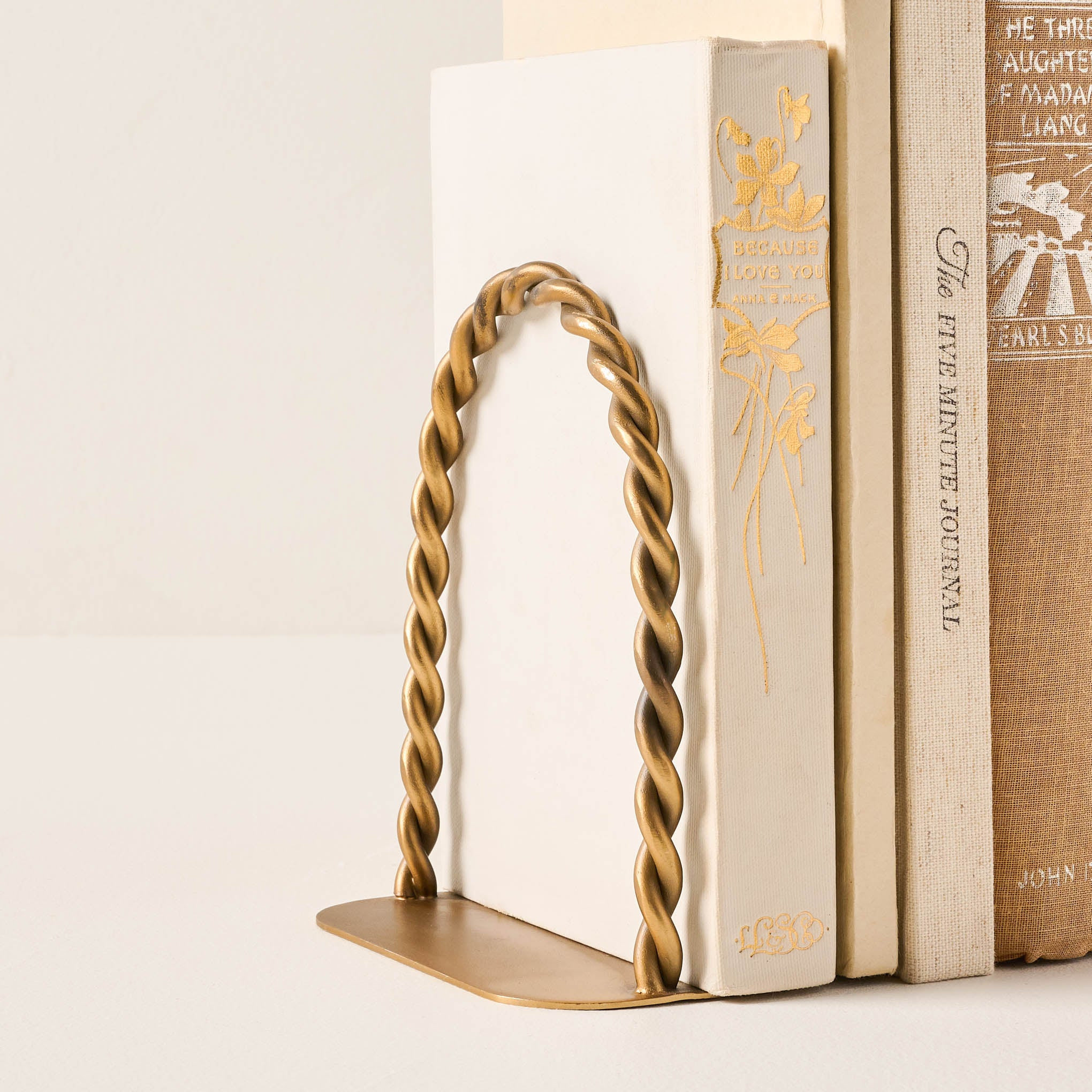 Twisted Vintage-Inspired Brass Bookends | Magnolia