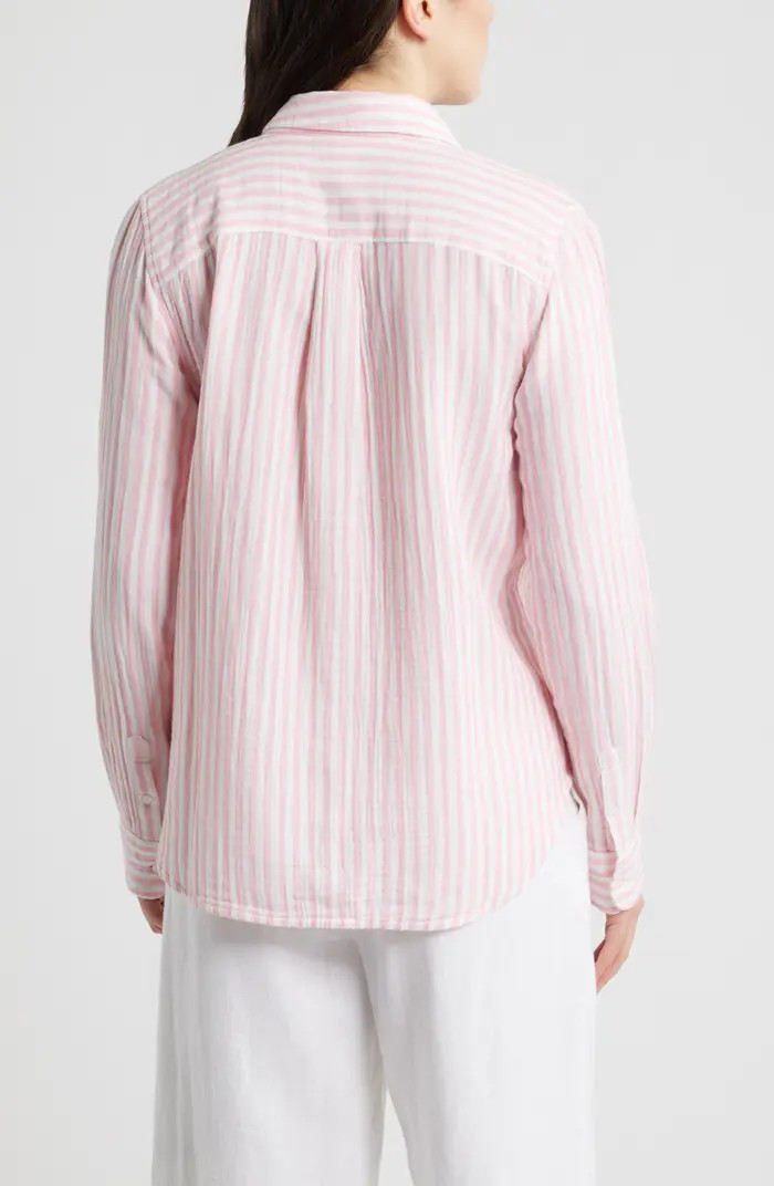Casual Gauze Button-Up Shirt | Nordstrom