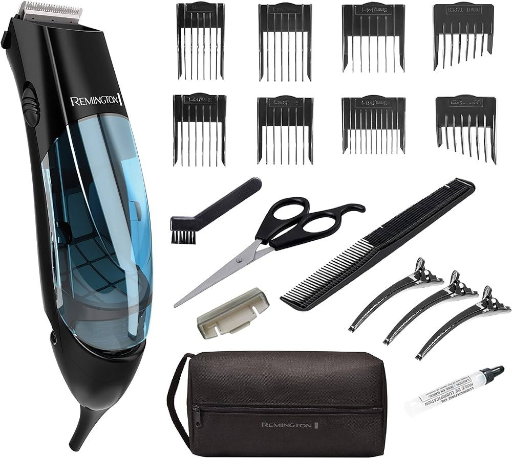 Remington Vacuum Haircut Kit, Vacuum Beard Trimmer, Hair Clippers for Men with Removable Hair Cha... | Amazon (US)