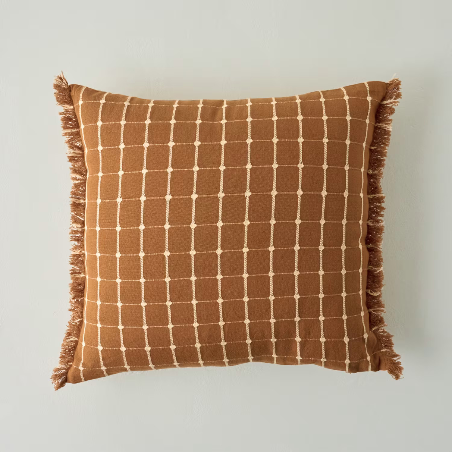 Oakley Russet Textured Grid Pillow | Magnolia