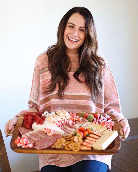 Valentine’s Day charcuterie board! Cute and delicious! I’ve linked casual, festive sweaters for Valentine’s Day if you’re planning on being cozy this year! 

#LTKFind #LTKunder50 #LTKstyletip