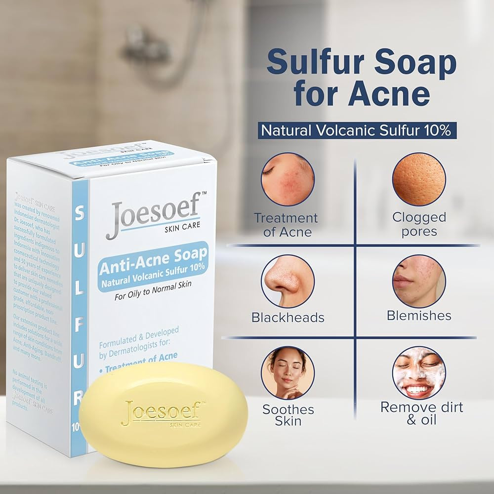 JOESOEF SKIN CARE Sulfur Soap for Acne Pharmaceutical Grade Dermatologists Approved for Acne Rosa... | Amazon (US)