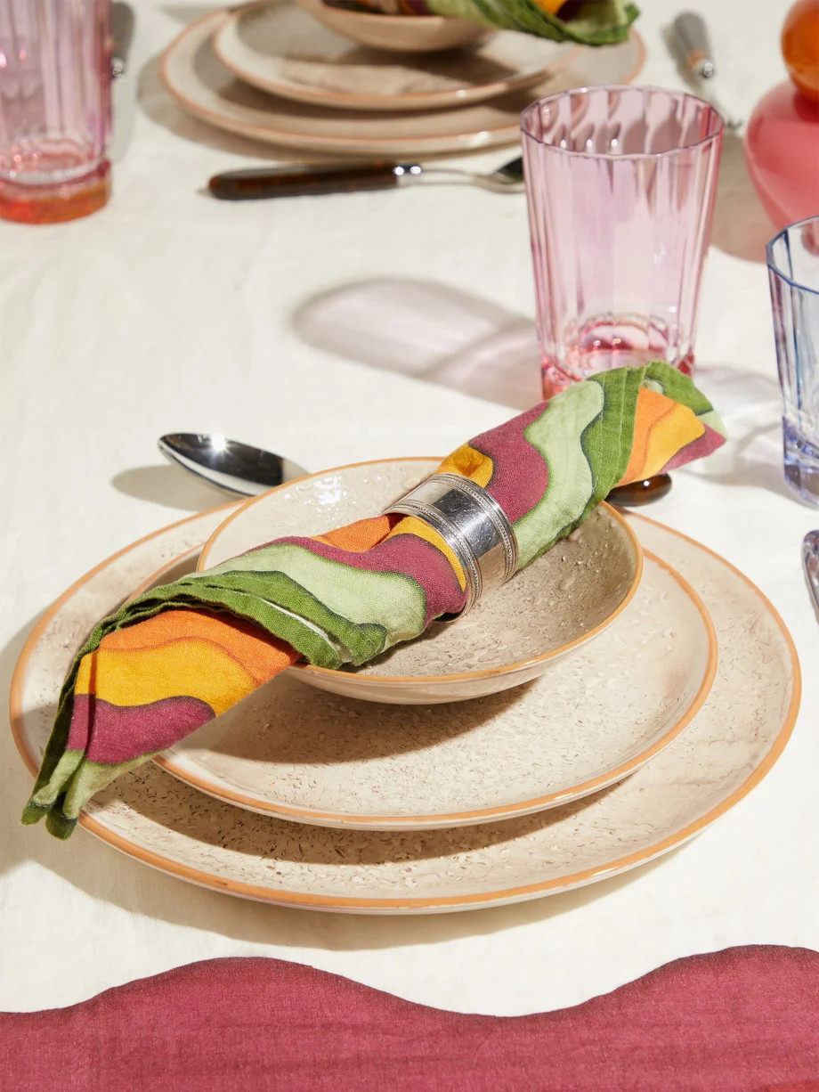 Set of four Rainbow striped linen napkins | Summerill & Bishop | Matches (US)