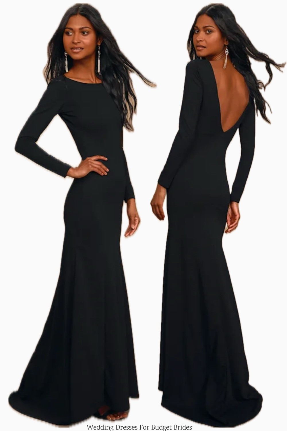 Popular black long sleeve formal maxi wedding guest dress at Lulus. 

#LTKSeasonal #LTKFindsUnder100 #LTKWedding
