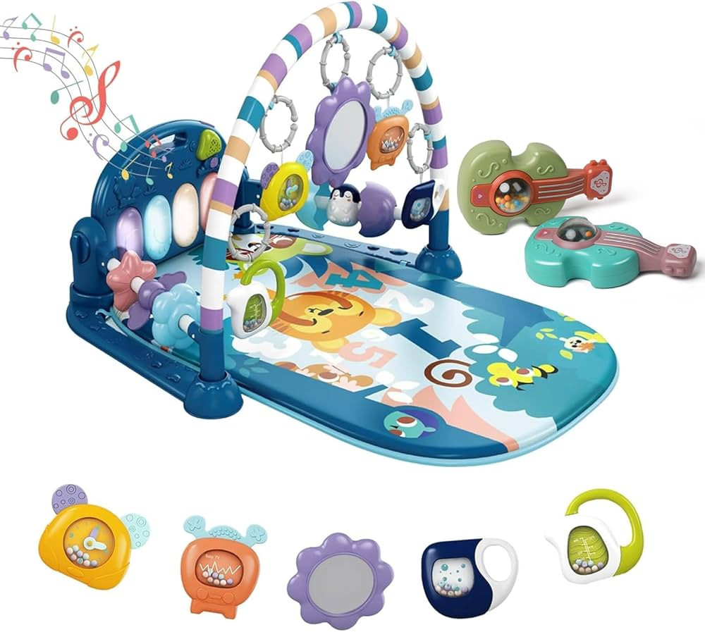 dearlomum Baby Play Mat Baby Gym,Funny Play Piano Tummy Time Baby Activity Mat with 5 Infant Sens... | Amazon (US)