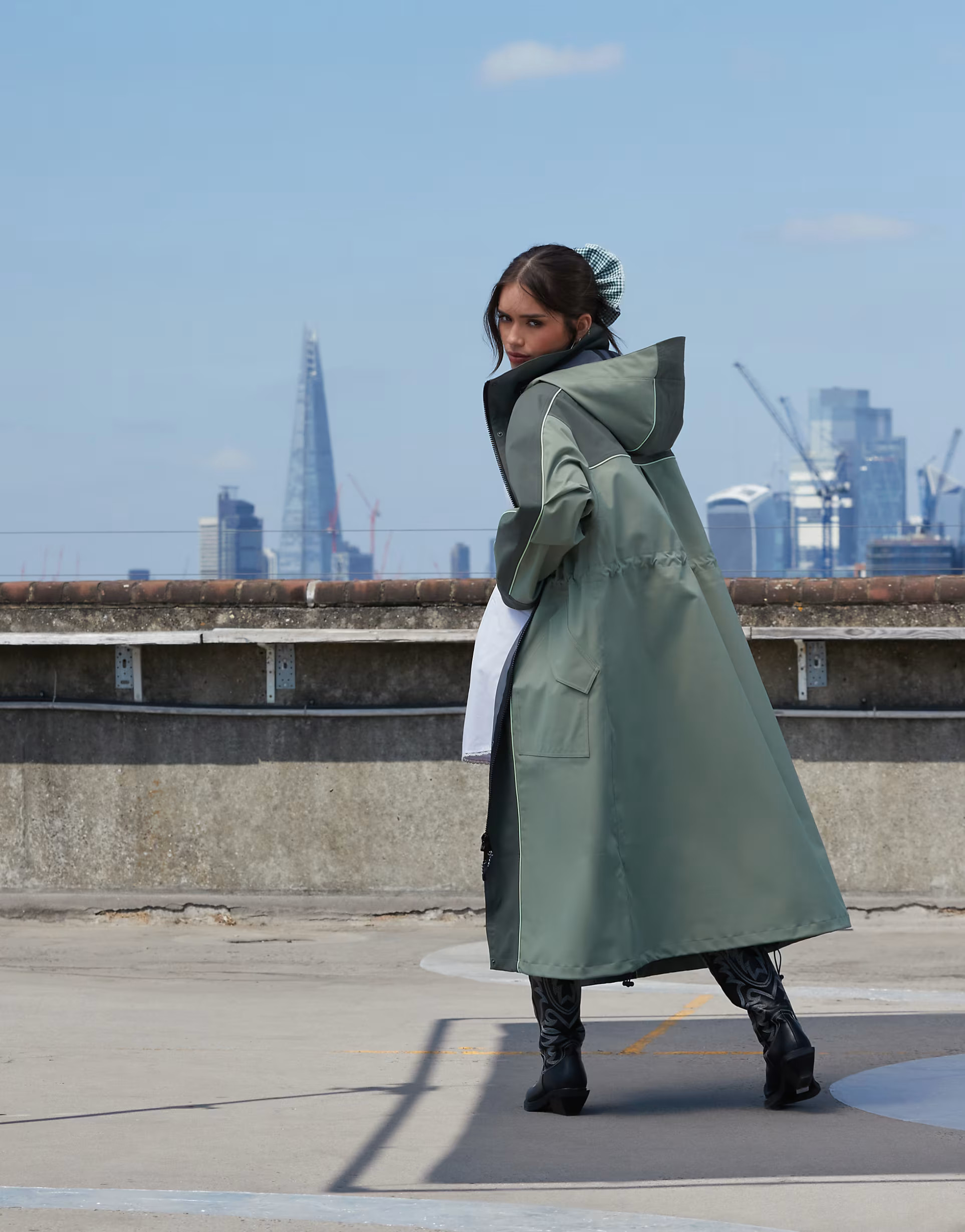 ASOS DESIGN - Veste longue de pluie imperméable de qualité supérieure - Kaki | ASOS (Global)