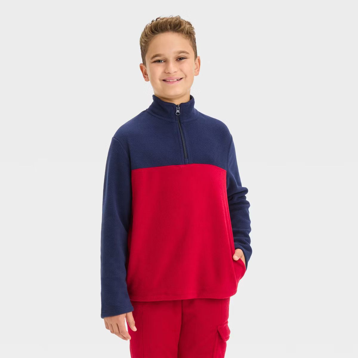 Boys' Fleece Mock Neck Zip-Up Sweatshirt - Cat & Jack™ | Target