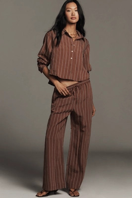 The Brooklin Tie-Front Printed Pull-On Pants by Maeve | Anthropologie (US)