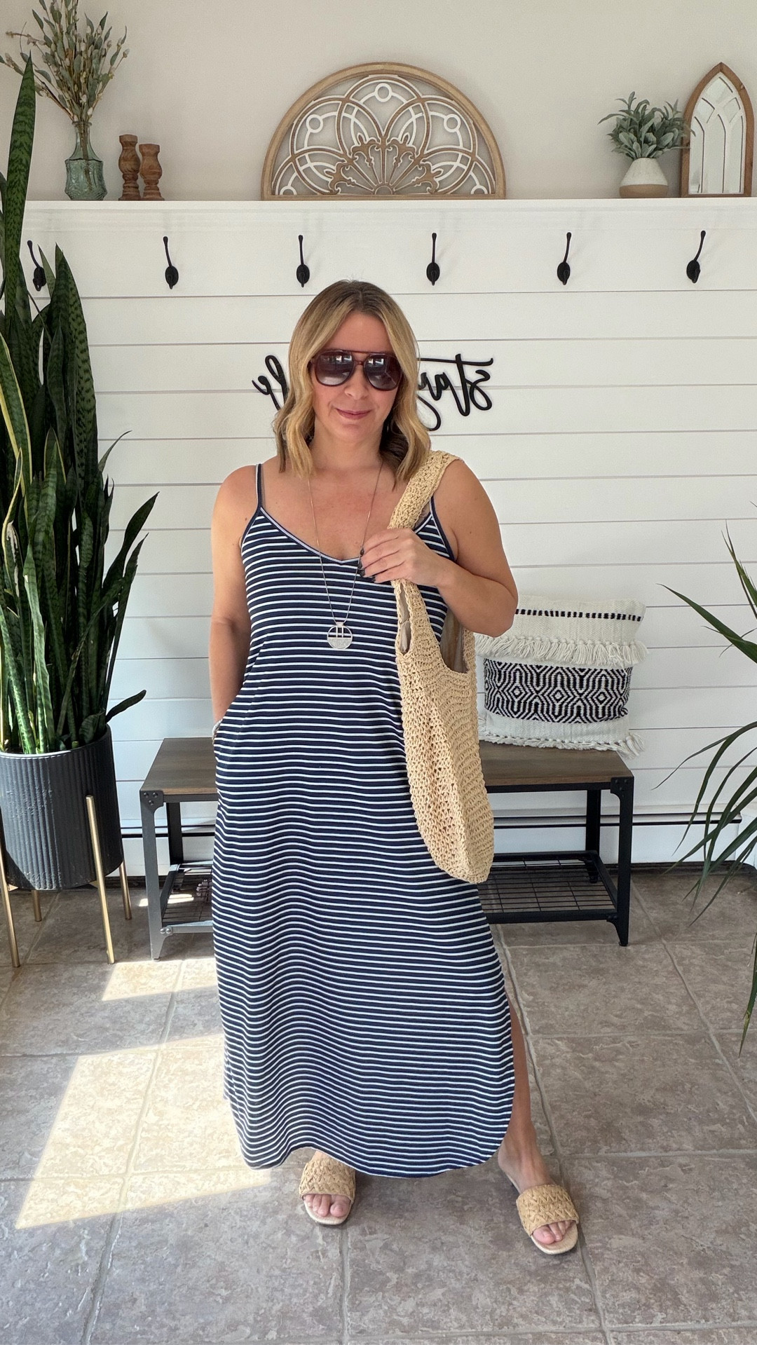 Vacation outfits beach. Add a denim jacket for an adorable spring outfit. I’m wearing a medium in the maxi dress and a large in the denim jacket
