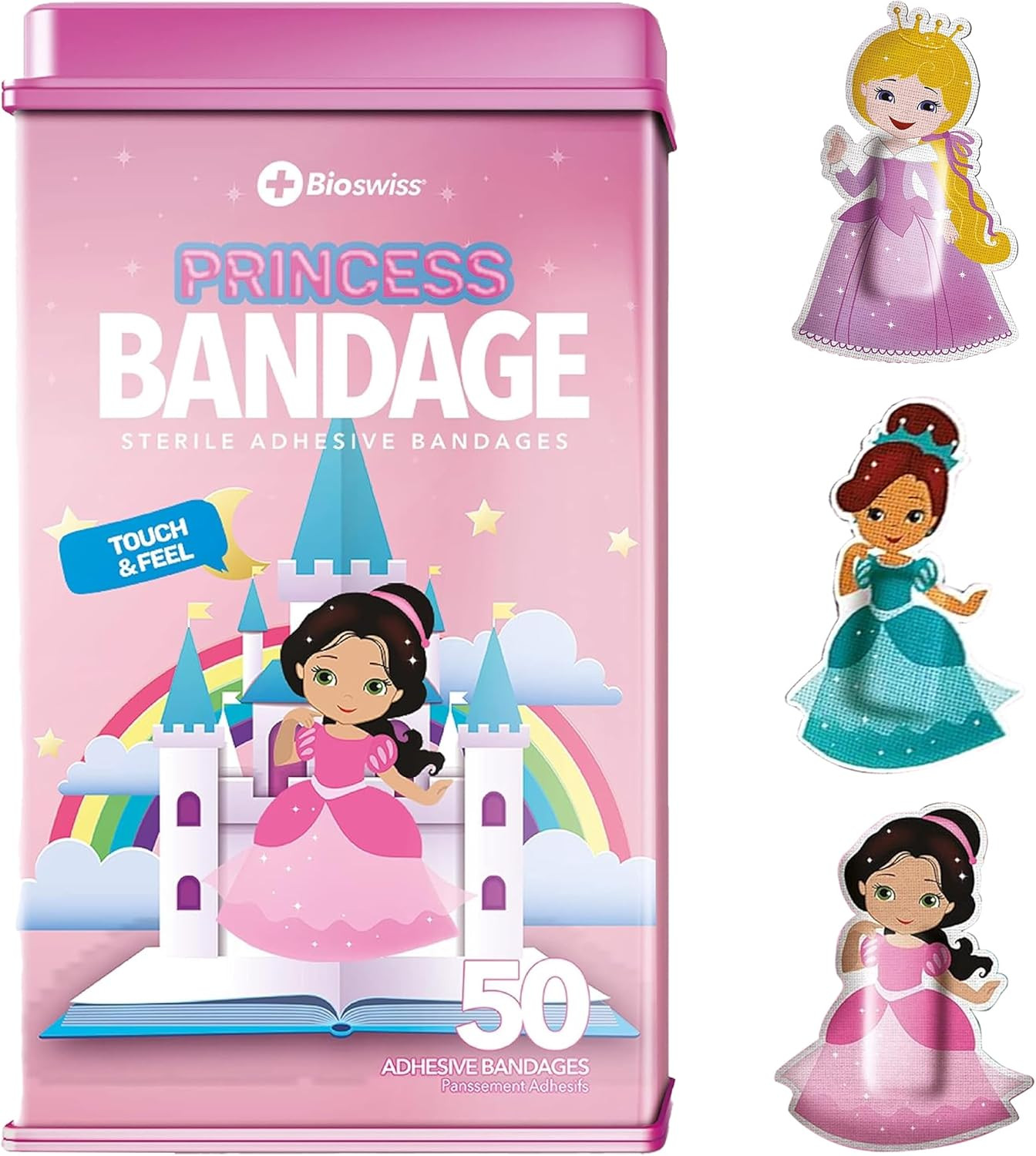 BioSwiss Kids Bandages, Princess Shaped Self Adhesive Bandage Set, Latex Free, Sterile Wound Care... | Amazon (US)