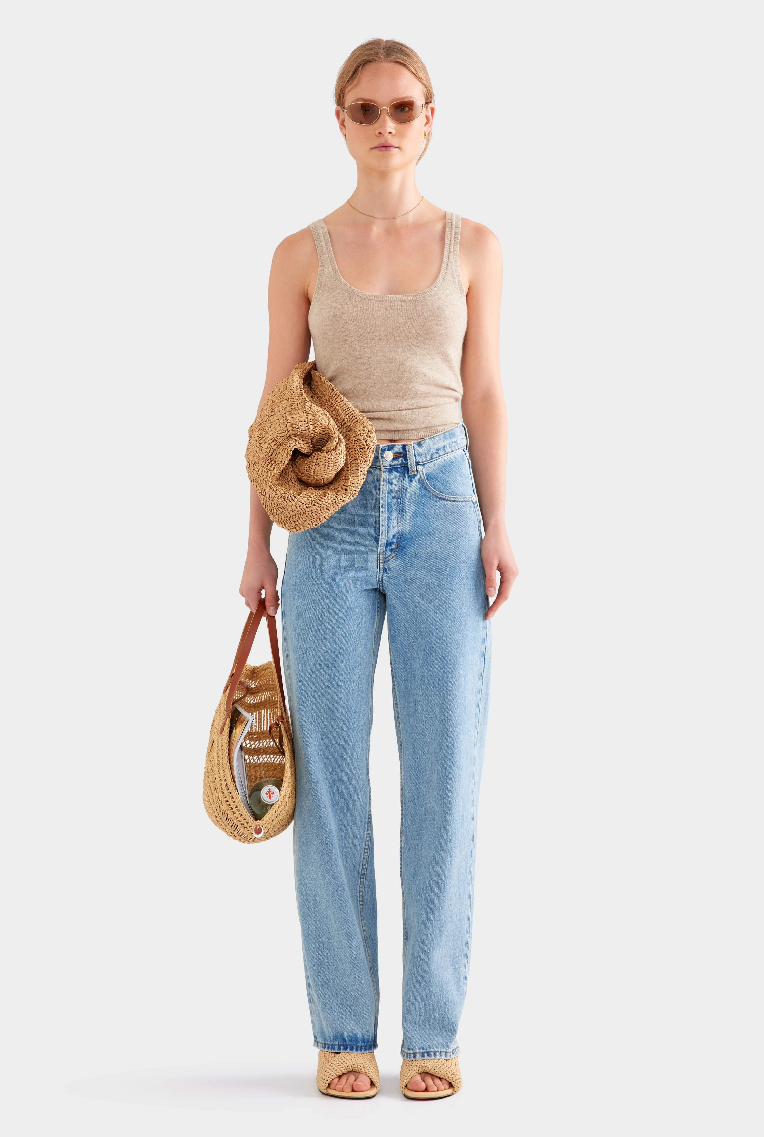 Womens V Front Denim Jean Light Blue | Venroy | Venroy AU