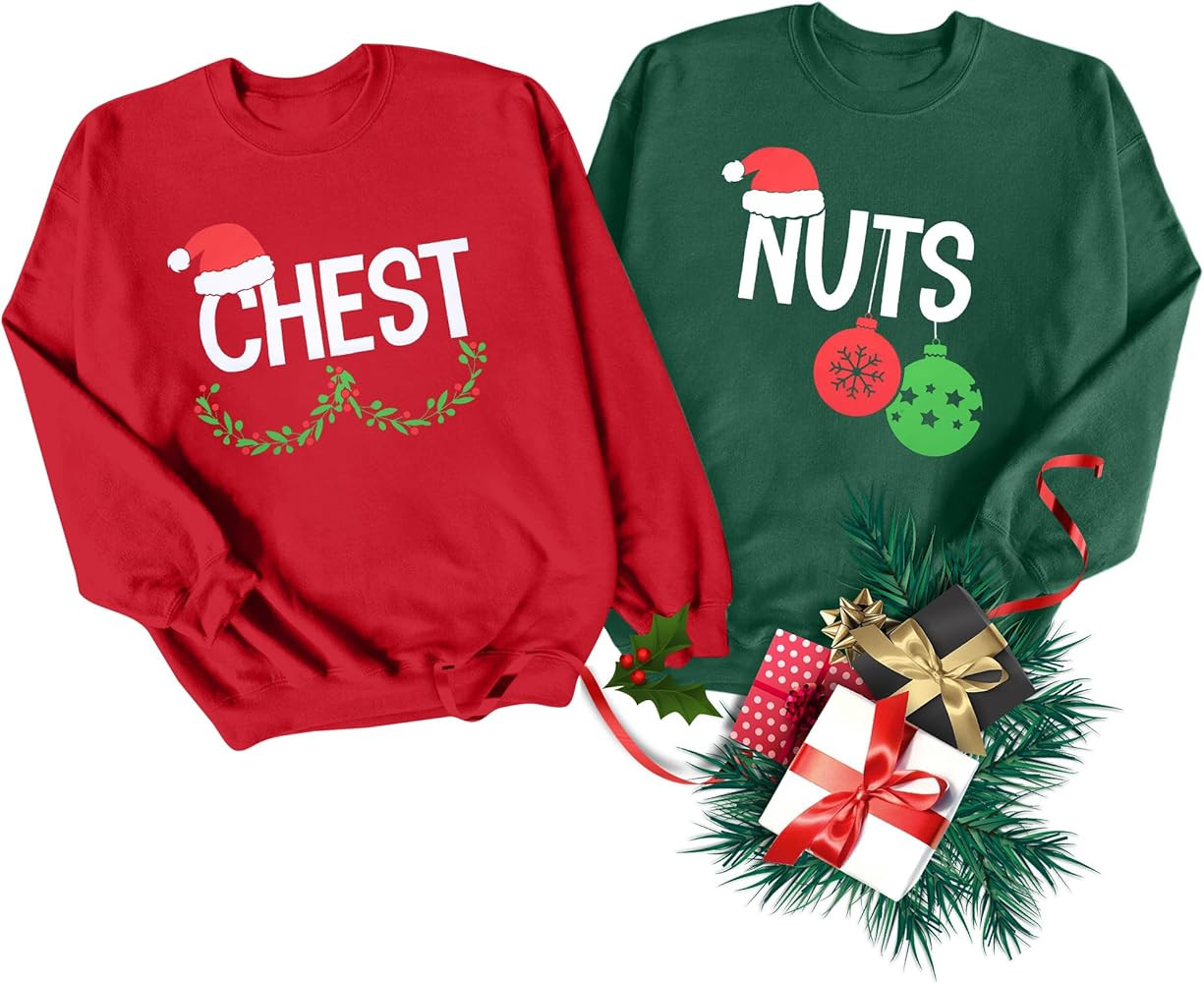 LUKYCILD Christmas Couples His and Her Sweatshirt: Merry Christmas Couples Matching Outfits Xmas ... | Amazon (US)