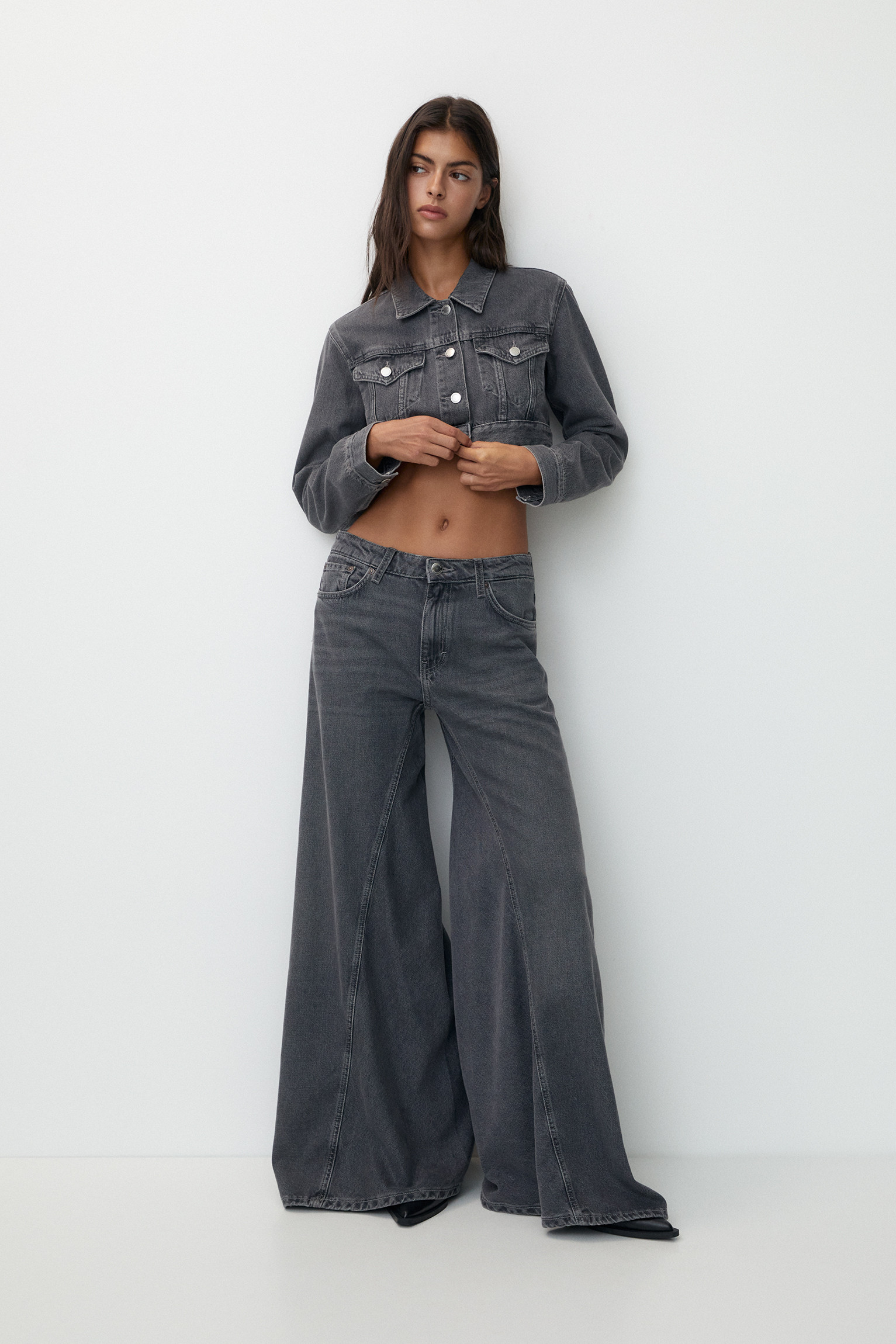 Grey palazzo jeans | PULL and BEAR NL