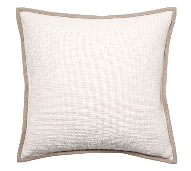 Cotton Basketweave Pillow Cover, 20"", Ivory | Pottery Barn (US)
