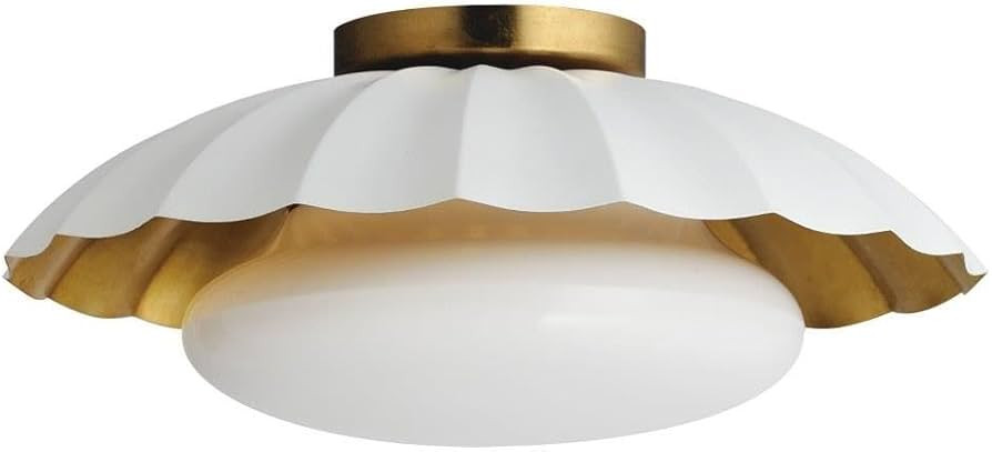 Maxim Primrose - 1 Light Flush Mount-6.75 Inches Tall and 16 Inches Wide-Matte White/Gold Leaf Fi... | Amazon (US)